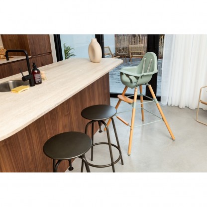 Стілець для годування Childhome Evolu 2 з бампером, Natural / Mint